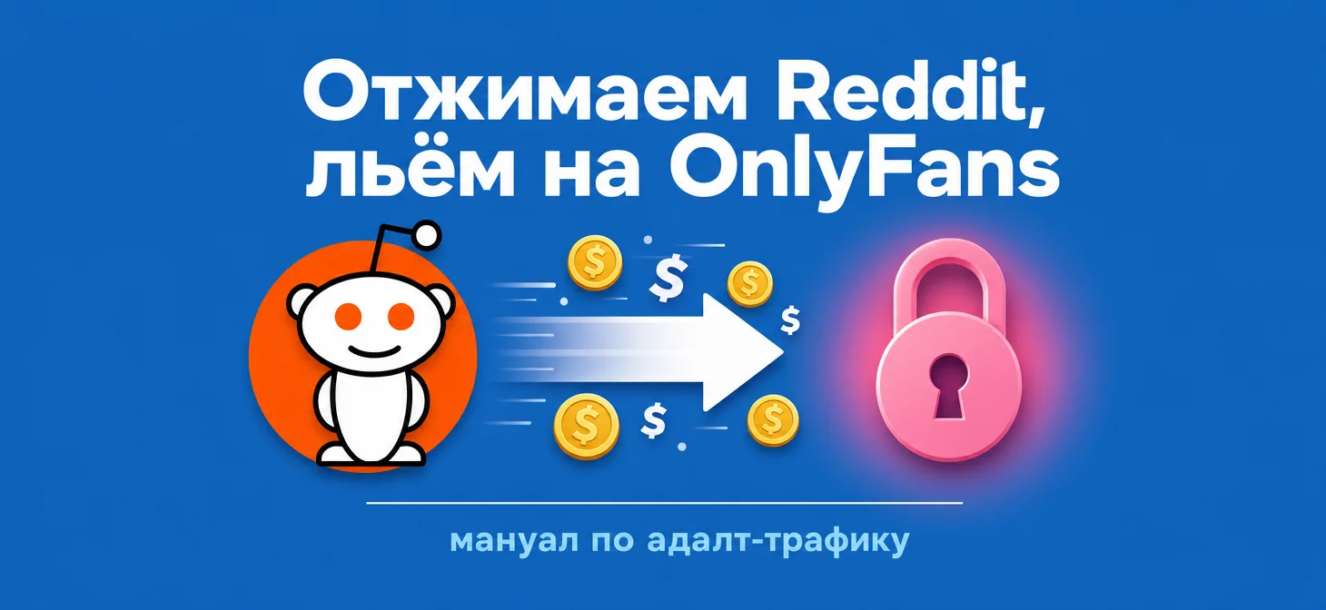 Обложка статьи про залив трафика с Reddit на OnlyFans в адалт-вертикали