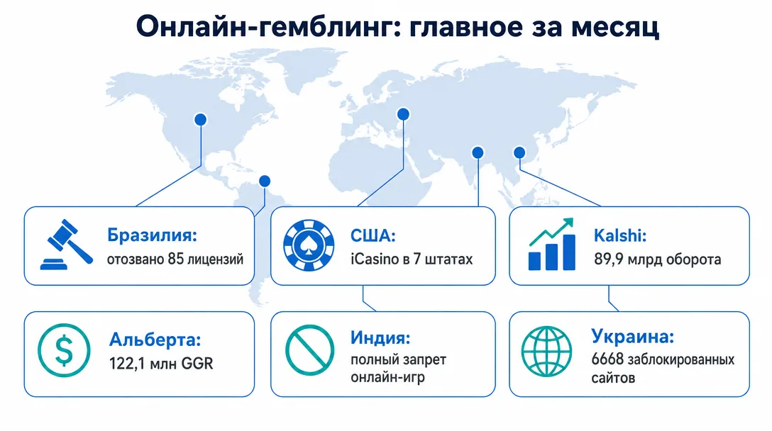 Инфографика ключевых событий мирового онлайн-гемблинга