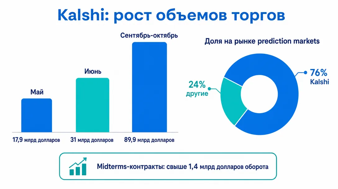 График роста оборота Kalshi на рынке prediction markets